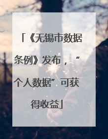 《无锡市数据条例》发布，“个人数据”可获得收益