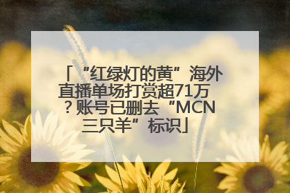 “红绿灯的黄”海外直播单场打赏超71万？账号已删去“MCN三只羊”标识