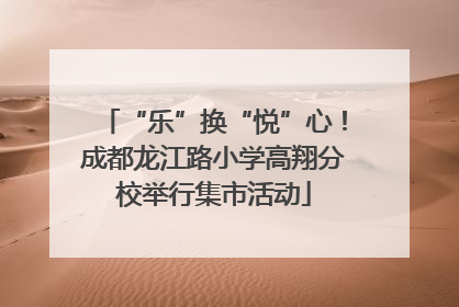 “乐”换“悦”心！成都龙江路小学高翔分校举行集市活动