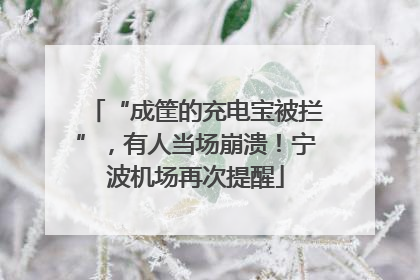 “成筐的充电宝被拦”，有人当场崩溃！宁波机场再次提醒