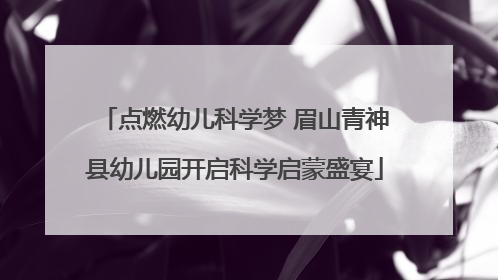 点燃幼儿科学梦 眉山青神县幼儿园开启科学启蒙盛宴