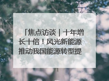 焦点访谈｜十年增长十倍！风光新能源推动我国能源转型提质焕“新”
