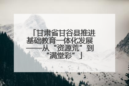甘肃省甘谷县推进基础教育一体化发展——从“资源荒”到“满堂彩”