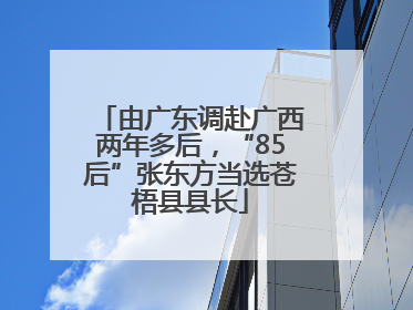 由广东调赴广西两年多后，“85后”张东方当选苍梧县县长