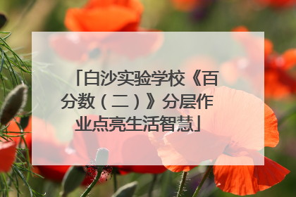 白沙实验学校《百分数（二）》分层作业点亮生活智慧