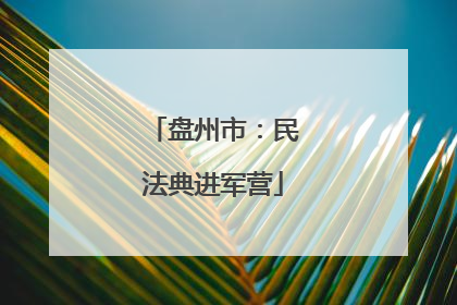 盘州市：民法典进军营