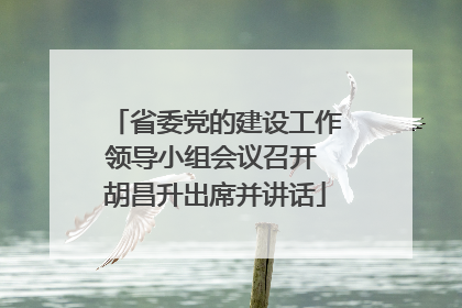 省委党的建设工作领导小组会议召开 胡昌升出席并讲话