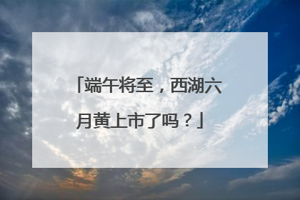 端午将至，西湖六月黄上市了吗？