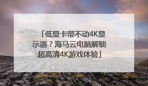 低显卡带不动4K显示器？海马云电脑解锁超高清4K游戏体验