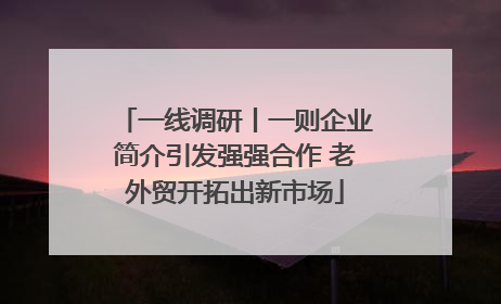 一线调研丨一则企业简介引发强强合作 老外贸开拓出新市场