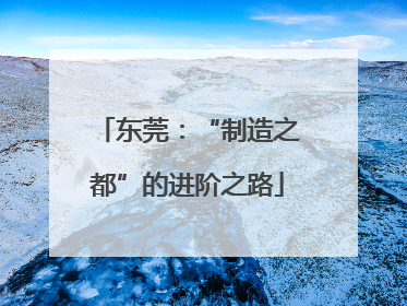 东莞：“制造之都”的进阶之路