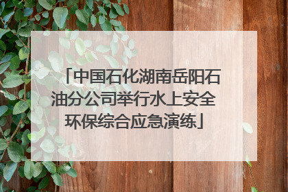 中国石化湖南岳阳石油分公司举行水上安全环保综合应急演练