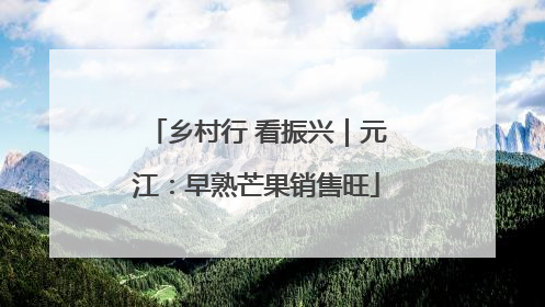 乡村行 看振兴｜元江：早熟芒果销售旺