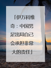 伊万科维奇：中国男足出局自己会承担非常大的责任