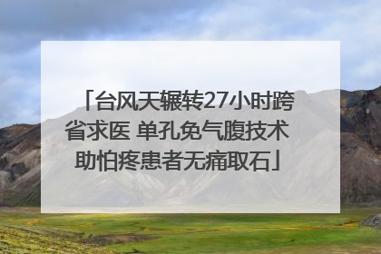 台风天辗转27小时跨省求医 单孔免气腹技术助怕疼患者无痛取石