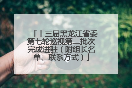 十三届黑龙江省委第七轮巡视第二批次完成进驻（附组长名单、联系方式）