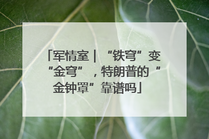 军情室｜“铁穹”变“金穹”，特朗普的“金钟罩”靠谱吗