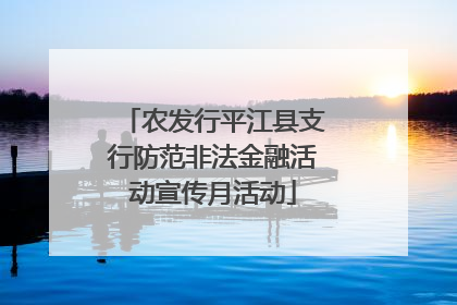 农发行平江县支行防范非法金融活动宣传月活动