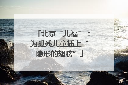 北京“儿福”：为孤残儿童插上“隐形的翅膀”