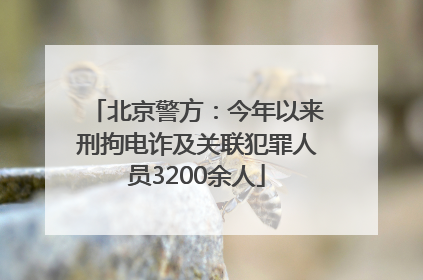 北京警方：今年以来刑拘电诈及关联犯罪人员3200余人