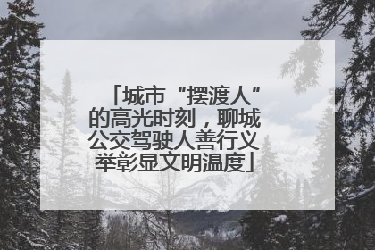 城市“摆渡人”的高光时刻，聊城公交驾驶人善行义举彰显文明温度
