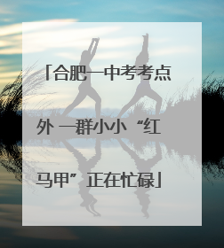 合肥一中考考点外 一群小小“红马甲”正在忙碌