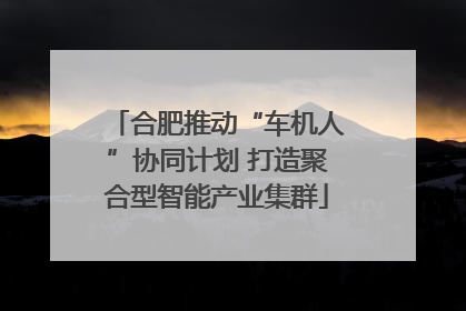 合肥推动“车机人”协同计划 打造聚合型智能产业集群