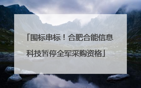 围标串标！合肥合能信息科技暂停全军采购资格