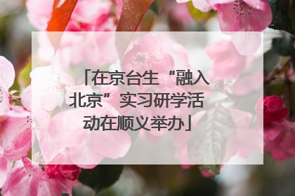 在京台生“融入北京”实习研学活动在顺义举办