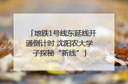 地铁1号线东延线开通倒计时 沈阳农大学子探秘“新线”