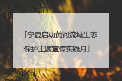 宁夏启动黄河流域生态保护主题宣传实践月