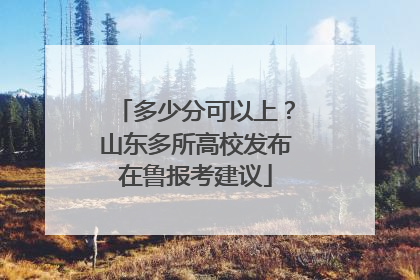 多少分可以上？山东多所高校发布在鲁报考建议