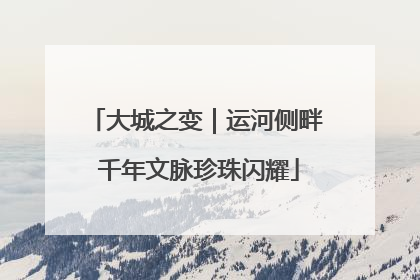 大城之变｜运河侧畔 千年文脉珍珠闪耀