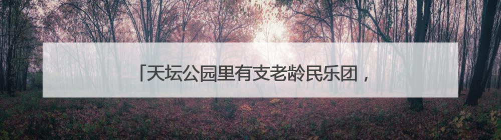 天坛公园里有支老龄民乐团，16载情谊奏响快乐晚年乐章