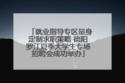就业指导专区量身定制求职策略 德阳罗江夏季大学生专场招聘会成功举办