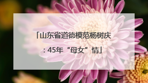 山东省道德模范杨树庆：45年“母女”情