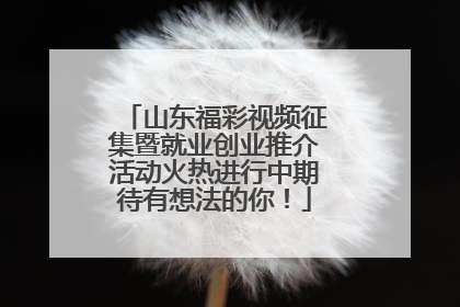 山东福彩视频征集暨就业创业推介活动火热进行中期待有想法的你！