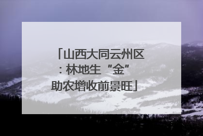 山西大同云州区：林地生“金” 助农增收前景旺