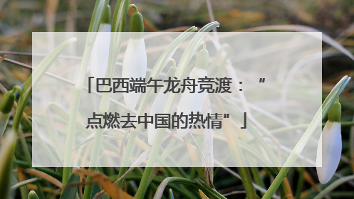 巴西端午龙舟竞渡：“点燃去中国的热情”