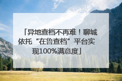 异地查档不再难！聊城依托“在鲁查档”平台实现100%满意度