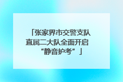 张家界市交警支队直属二大队全面开启“静音护考”