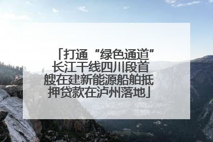 打通“绿色通道” 长江干线四川段首艘在建新能源船舶抵押贷款在泸州落地