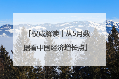 权威解读丨从5月数据看中国经济增长点