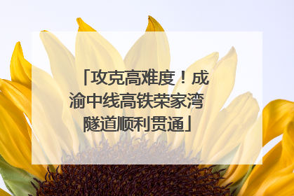 攻克高难度！成渝中线高铁荣家湾隧道顺利贯通