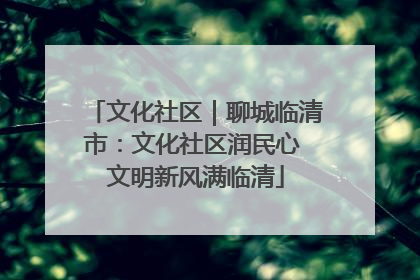 文化社区｜聊城临清市：文化社区润民心 文明新风满临清