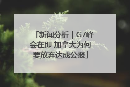新闻分析｜G7峰会在即 加拿大为何要放弃达成公报