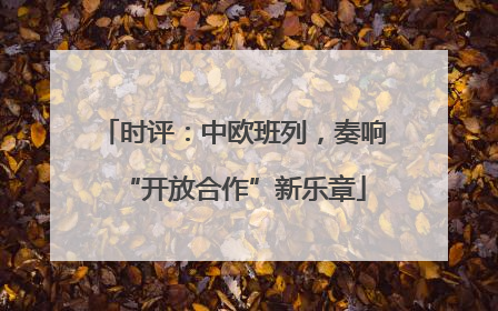 时评：中欧班列，奏响“开放合作”新乐章