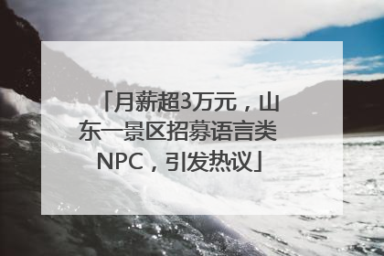 月薪超3万元，山东一景区招募语言类NPC，引发热议