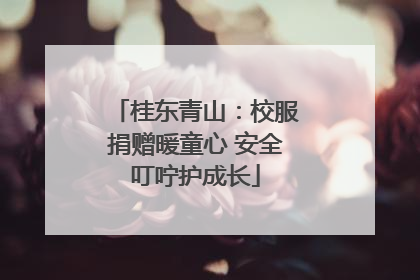 桂东青山：校服捐赠暖童心 安全叮咛护成长