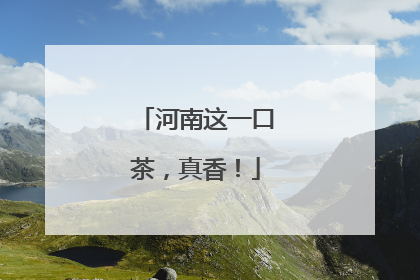 河南这一口茶，真香！